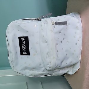 Jansport White Backpack with Glow In the Dark Stars